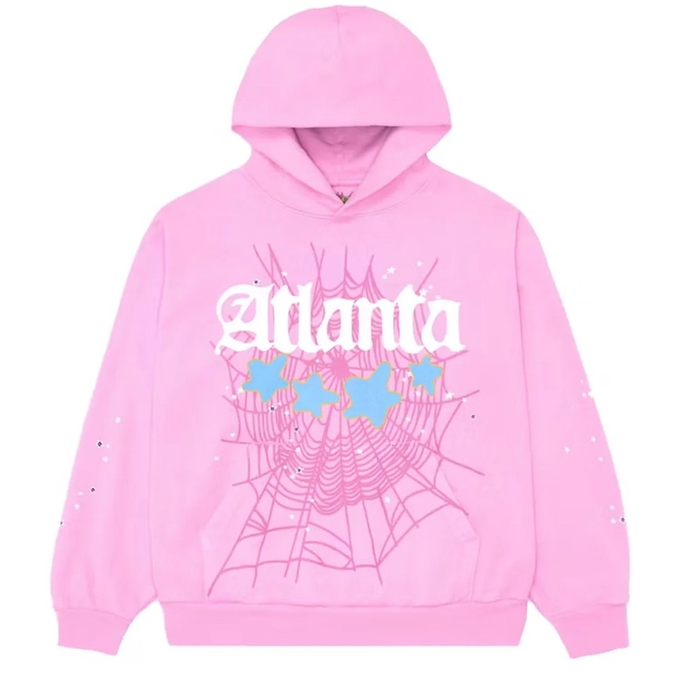 SP5DER “ATLANTA” PINK HOODIE SIZE M